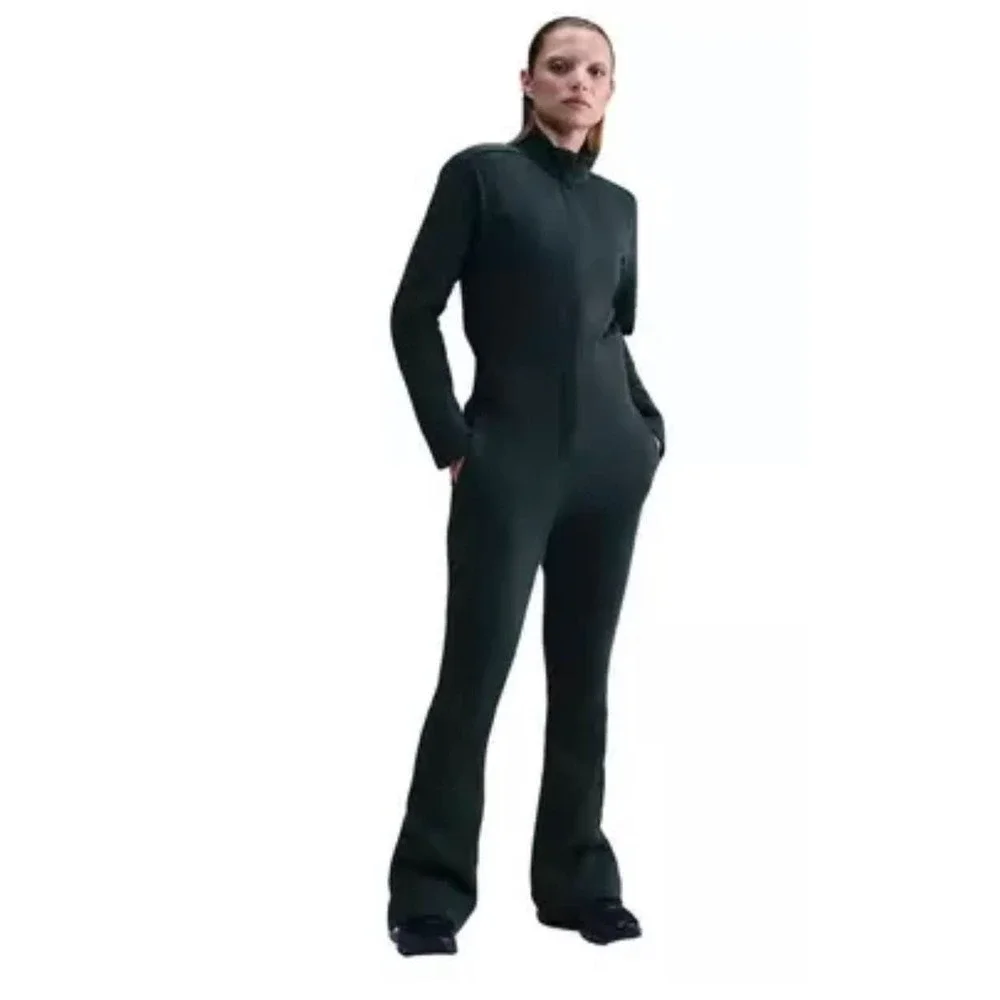 Womens Size S Nike Tech Sportswear Fleece Jumpsuit Full Zip Green HV4095-390